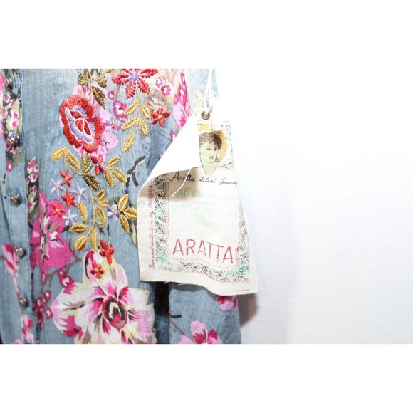 NWT Aratta Silent Journey Aurora Tunic Ombre Floral Embroidered Small H14392 - Picture 9 of 16